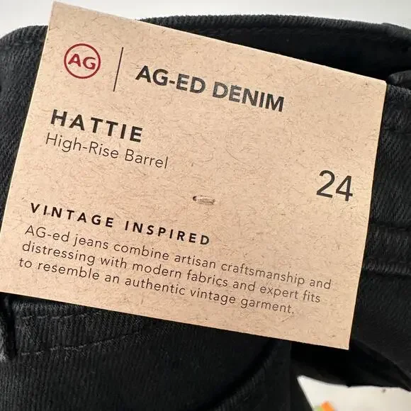 AG DENIM NWT Hattie High Rise Barrel Jean in 7 Years Vintage Onyx // 24 - Picture 10 of 15